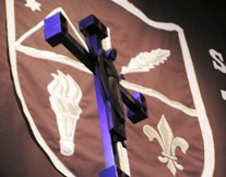 Cross with St. Francis DeSales Crest Flag